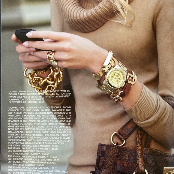 Michael Kors Chain Link Ring/Silver/Size 6/MKJ1150/From Fall 2011 Collection - Picture 3 of 3